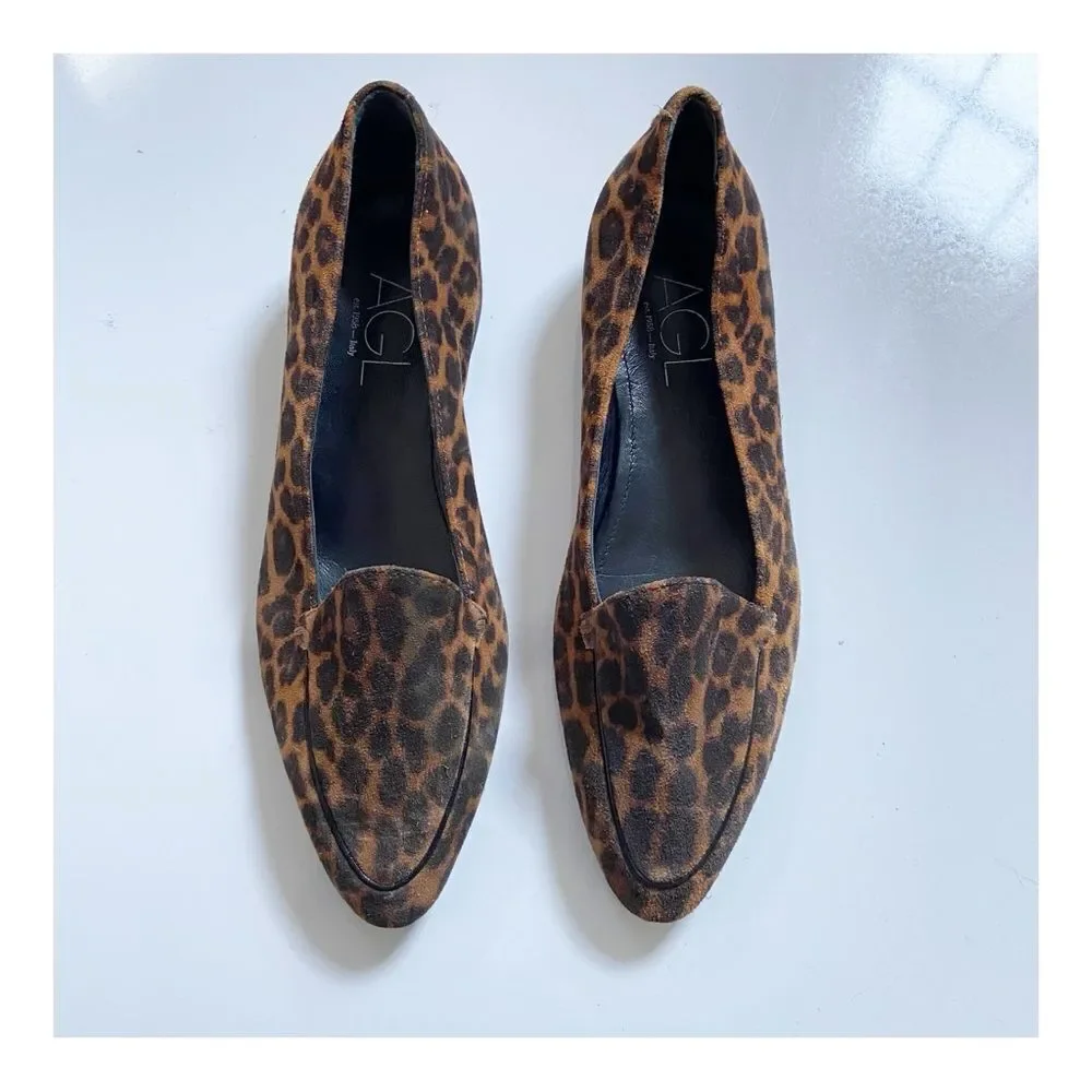 AGL Seraphina Animal Print Flat In Ghephard Cognac Leopard size EU36.5 US6